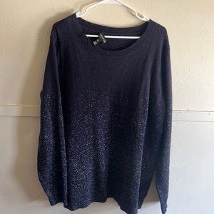 Long tall Sally size XL sweater blue with glitter
